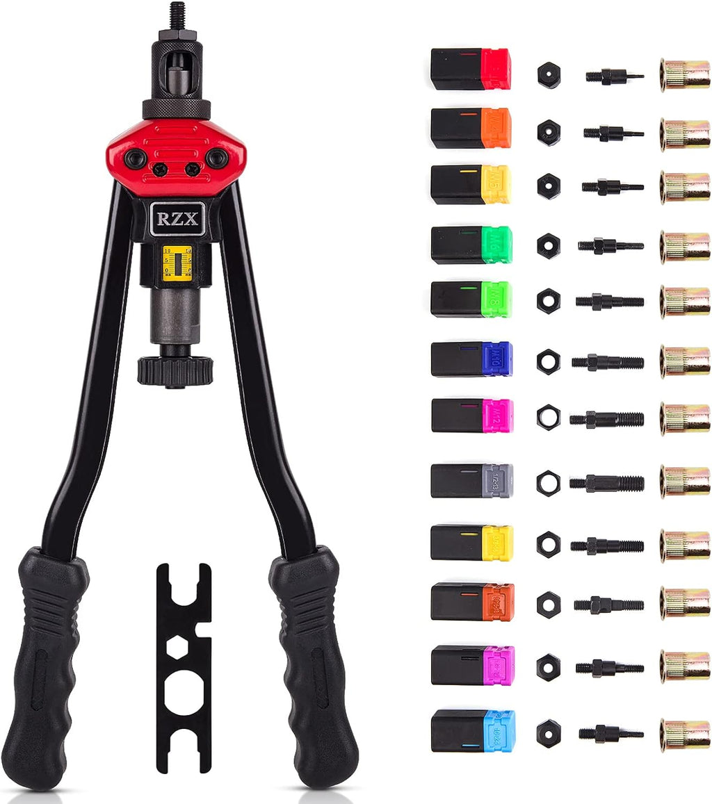 16 Rivet Nut Tool with 12 Mandrels and 115 Pcs Rivets Nuts Y726478