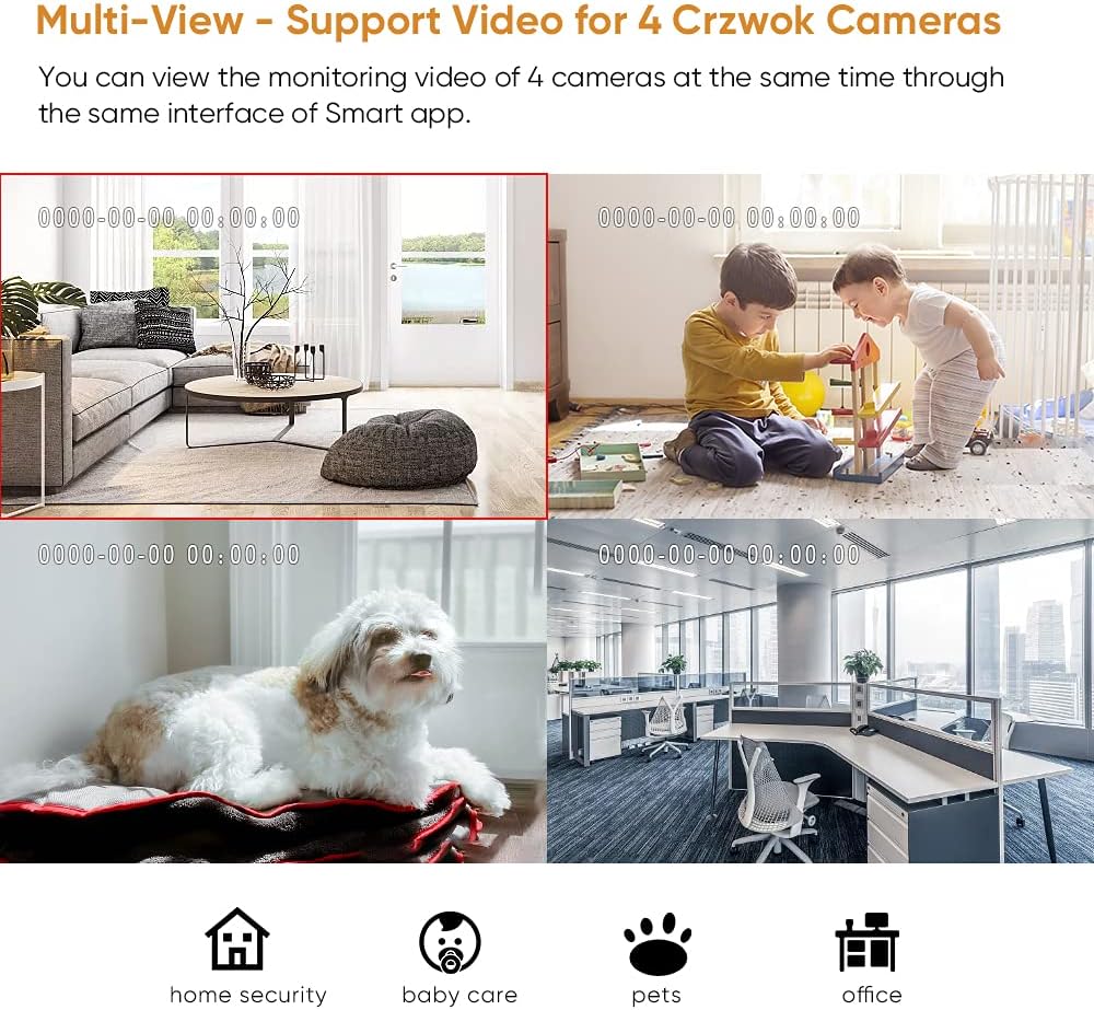 Indoor Security Camera 2 Pack 1080P WiFi Camera with Night Vision I244