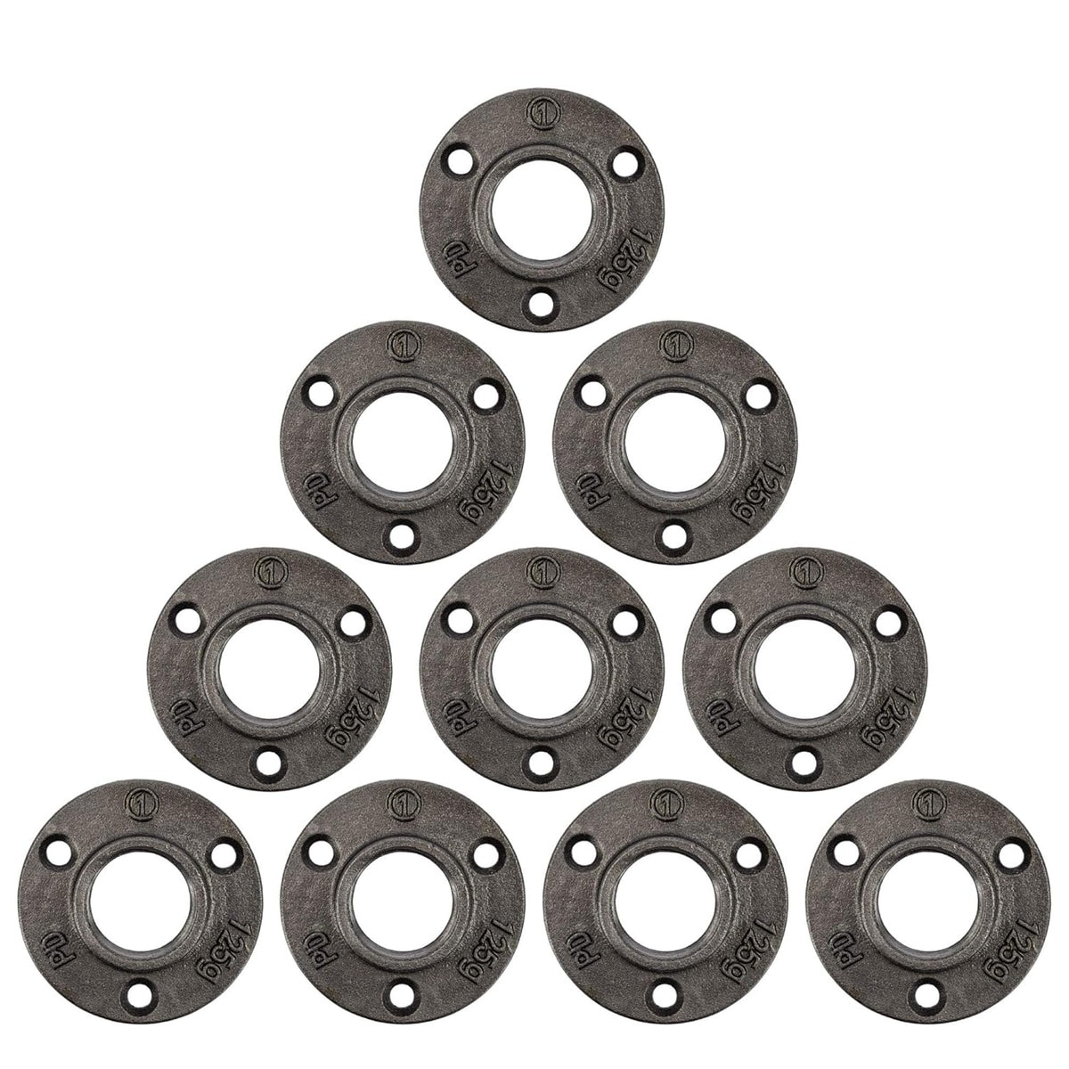 1 Inch Black Malleable Cast Iron Floor Flange 10 Pack B912