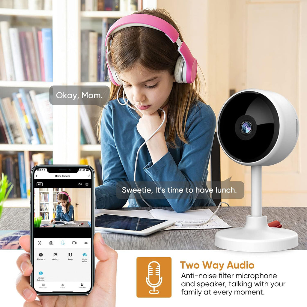 Indoor Security Camera 2 Pack 1080P WiFi Camera with Night Vision I244