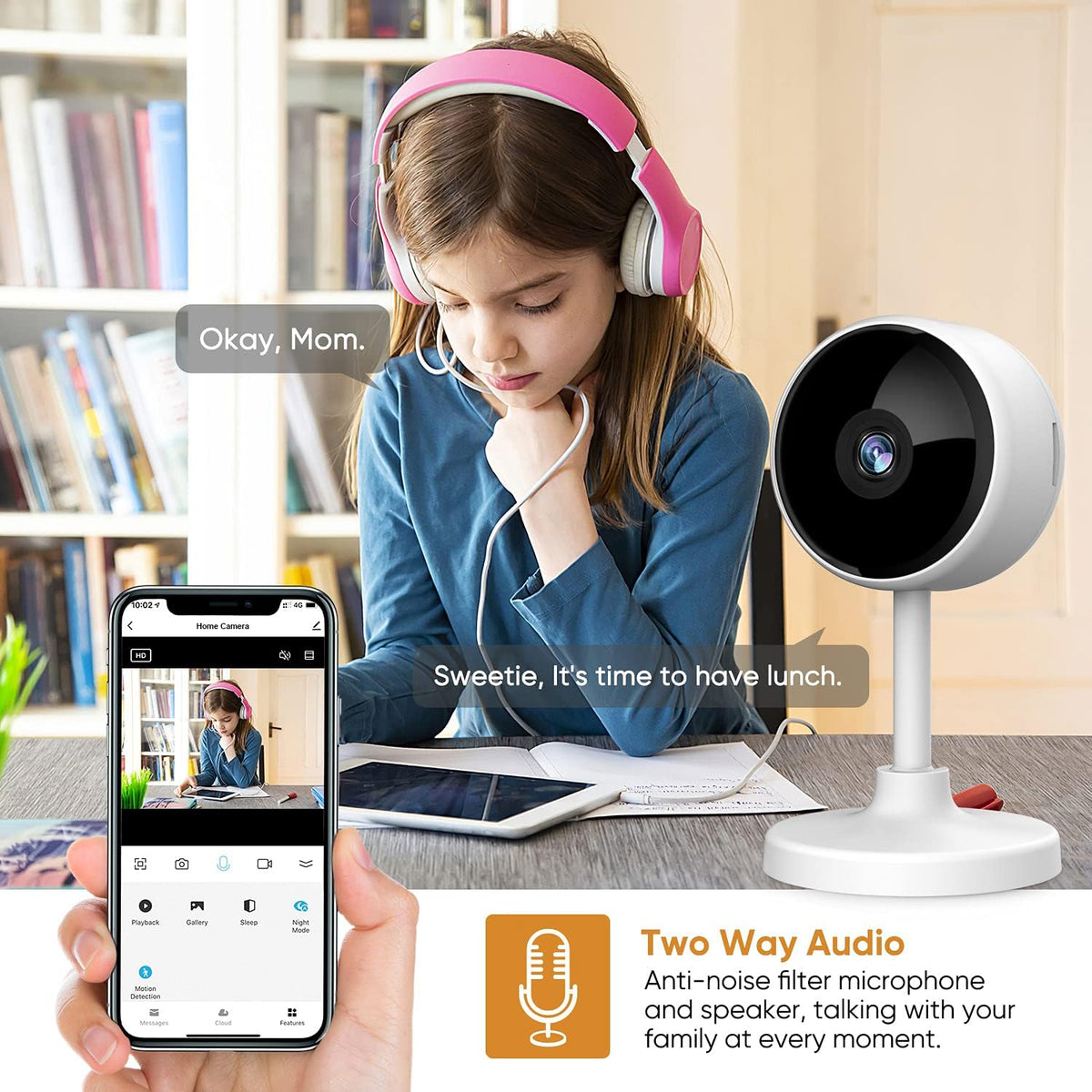 Indoor Security Camera 2 Pack 1080P WiFi Camera with Night Vision I244