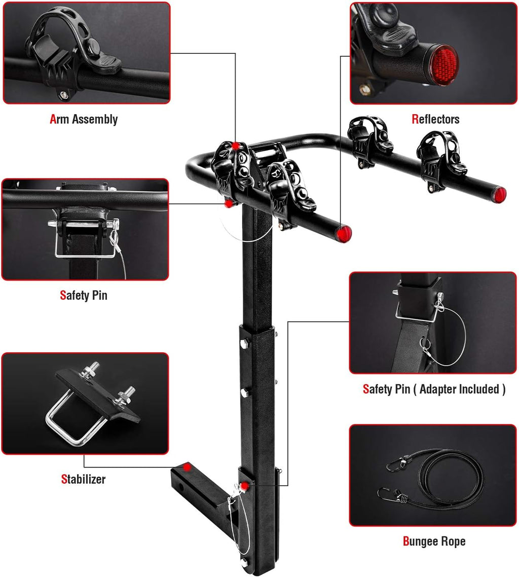 2 Bike Platform Hitch Mount Foldable Rack J439