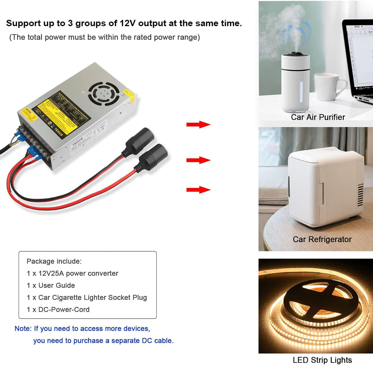 110V/220V to DC 12V 25A 300W Switching Power Supply N3821