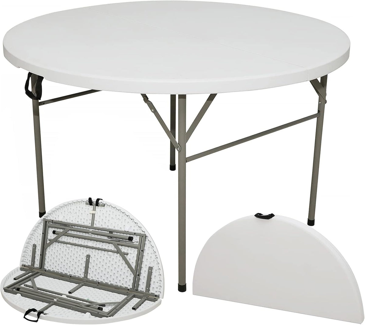White 4FT Adjustable Folding Plastic Table X95570