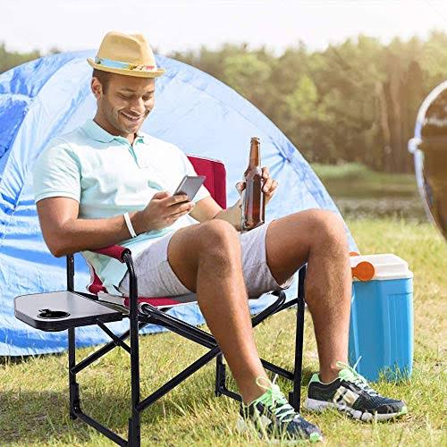 Folding Aluminum Camping Chair with Side Table X512