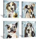 Abstract Dog Canvas Print 16'' x 16'' 4 Panels I869