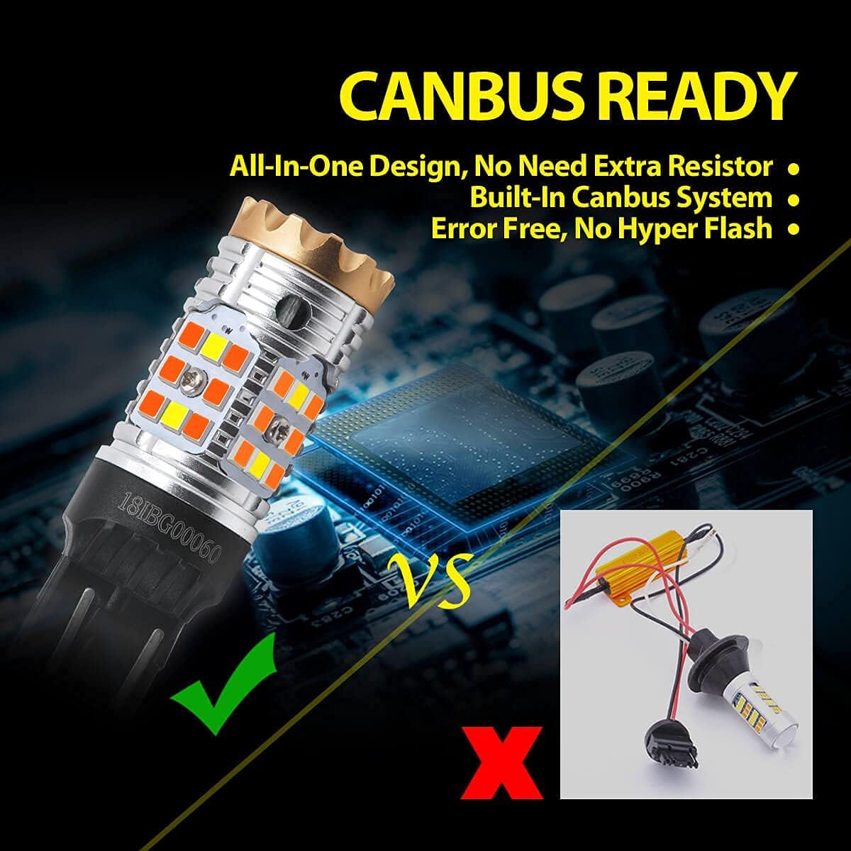 7443 LED Bulb Switchback Dual Color Amber/White 2 Pack X178961