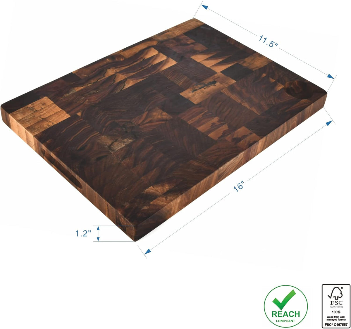 16X11.5 Inches American Walnut Wood Cutting Board R48732