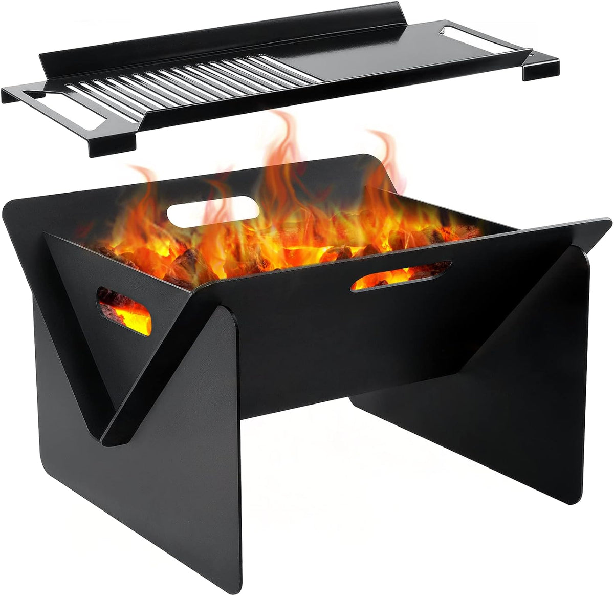 18 inch Wood Burning Fire Pit with Grill Pan A3006
