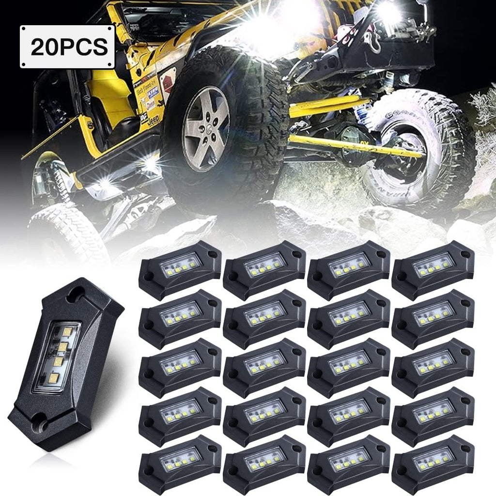 White 8Pods IP68 Waterproof LED Rock Lights M287