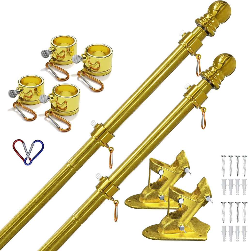 6 FT Stainless Steel Flag Pole Kit with Bracket R61949