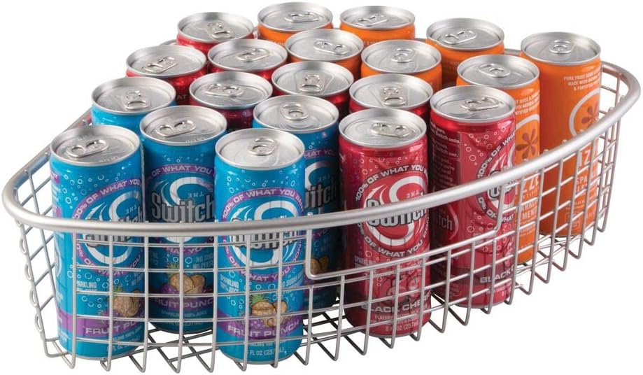 Metal Kitchen Cabinet Lazy Susan Storage Organizer Basket with Front Handle - 4 Pack L82702