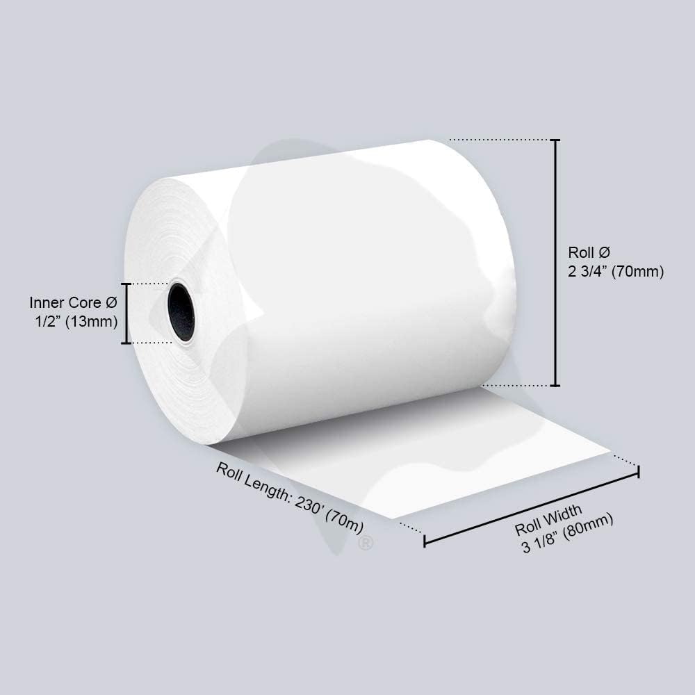 Thermal Paper Receipt Rolls 3 1/8 x 230 ft 32 Rolls B978