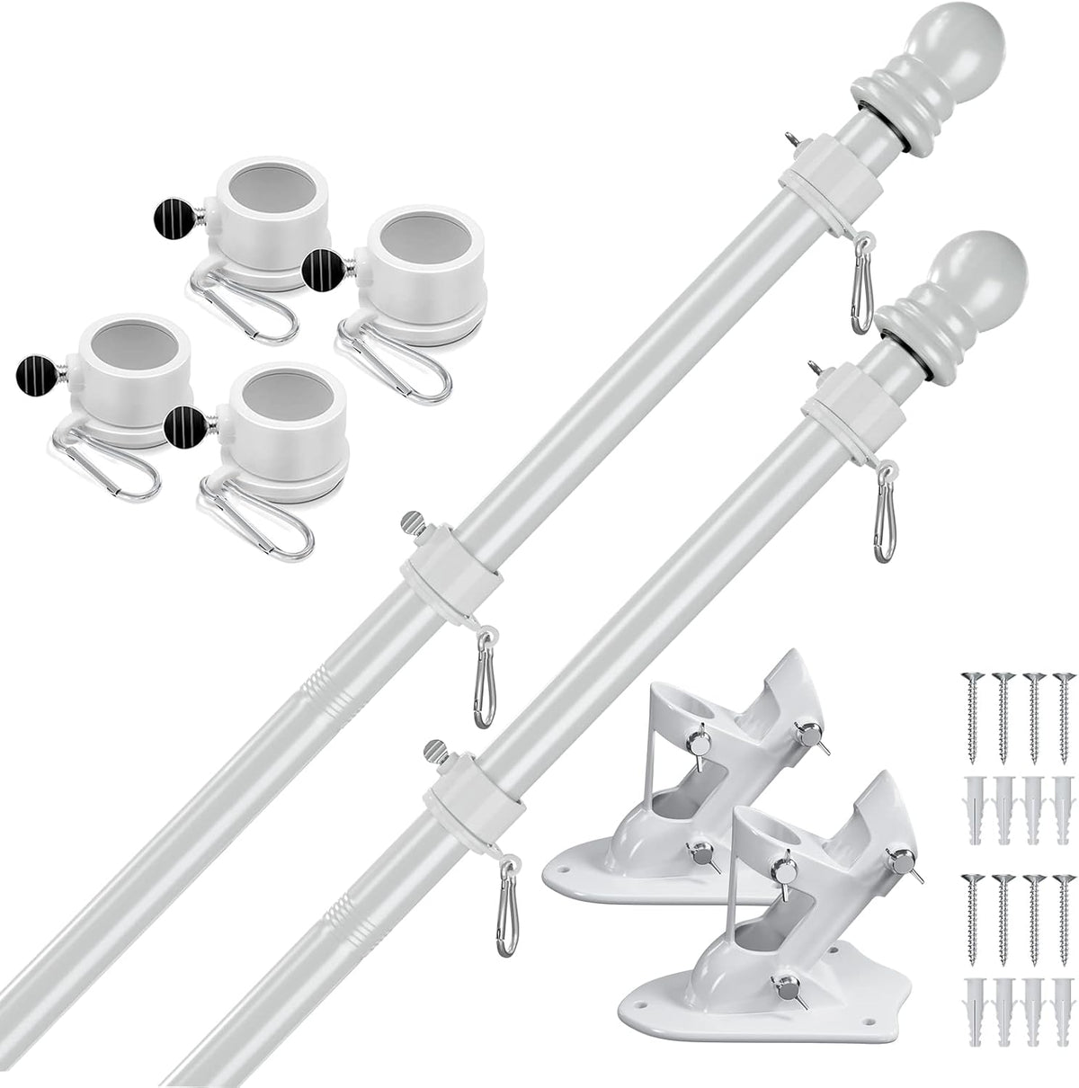 6 FT Stainless Steel Flag Pole Kit with Bracket R61949
