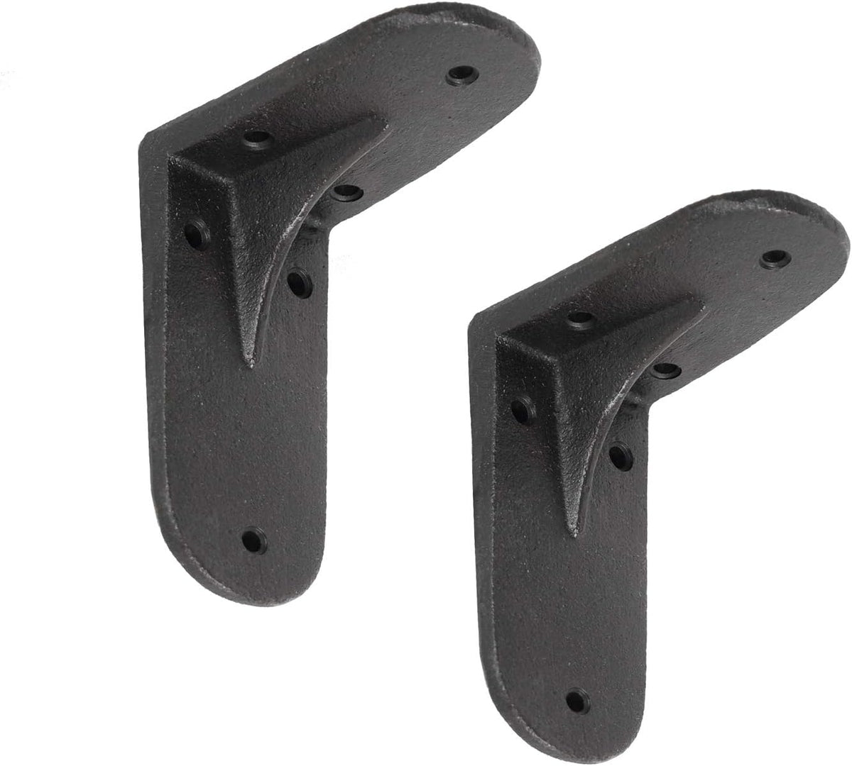 Black 2 Pack Cast Iron L-Shaped Shelf Bracket A56395