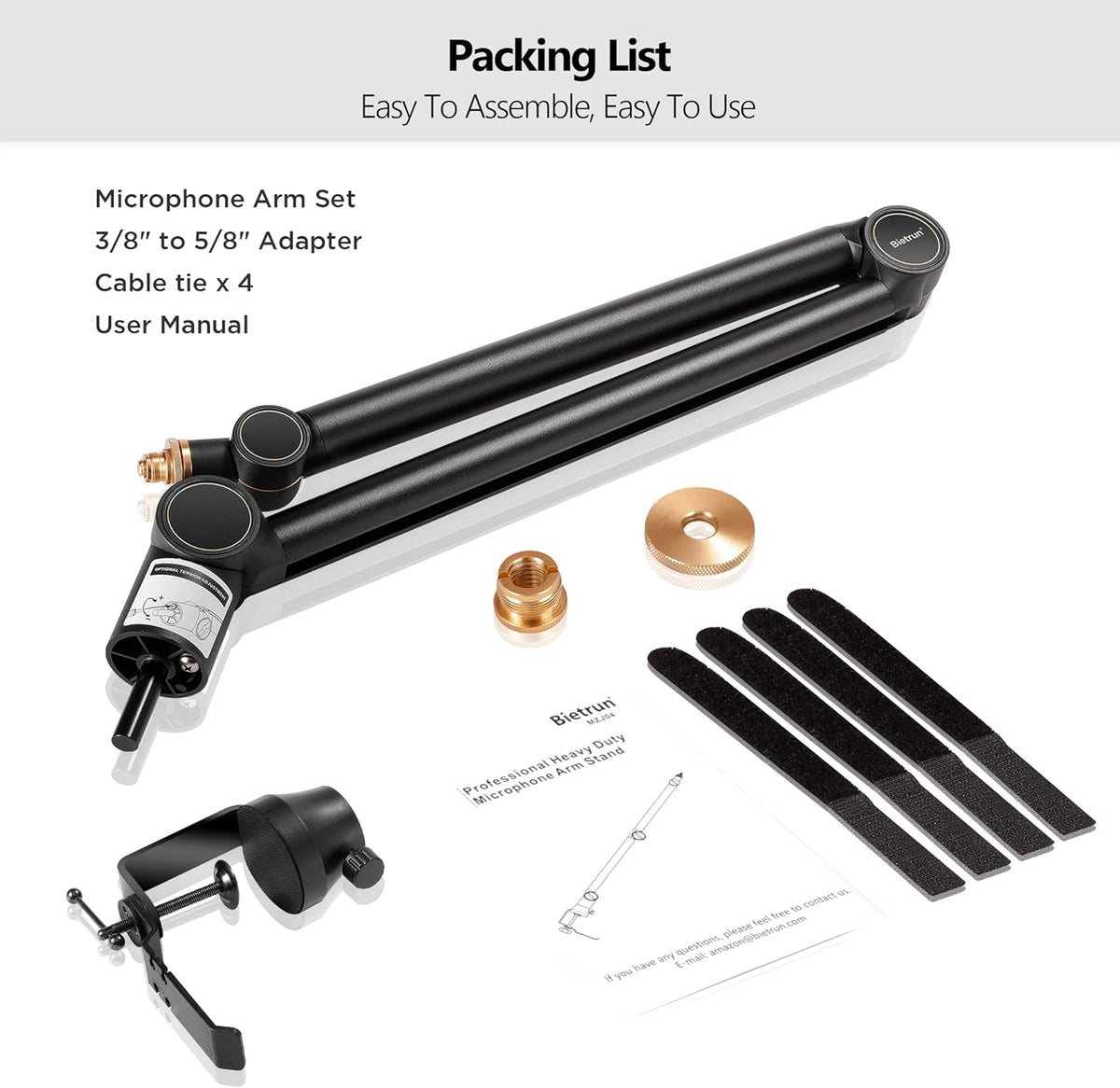 Mic Arm Desk Mount with 3/8 to 5/8 Adapter H90792