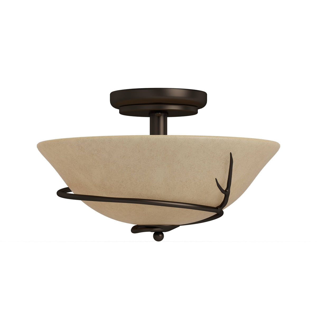 Blackened Bronze 2-Light Flush Mount L1304