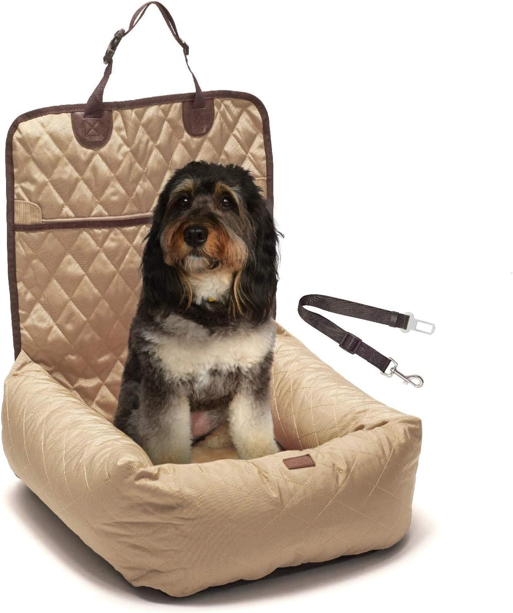 2-in-1 Water Resistant Dog Car Booster Seat with Pet Seat Belt Leash J72098