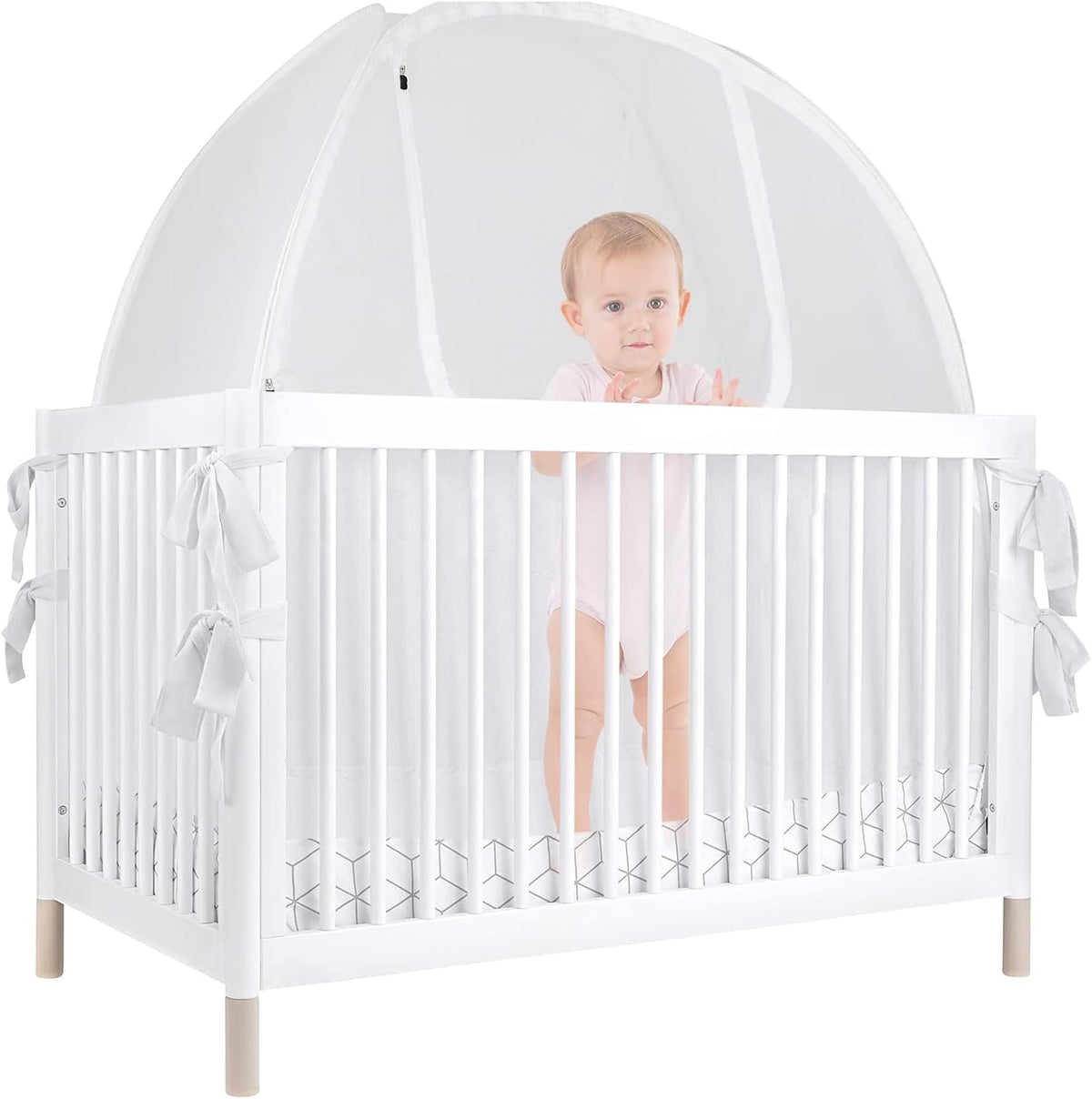 Baby Safety Crib Tent Mosquito Net See Through Mesh Pop-up Canopy Cover W97592
