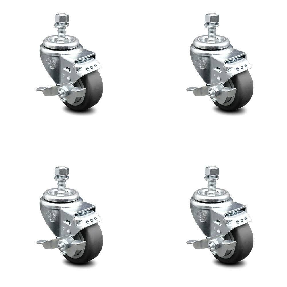 4 Swivel Caster Set with Top Lock Brake D8786
