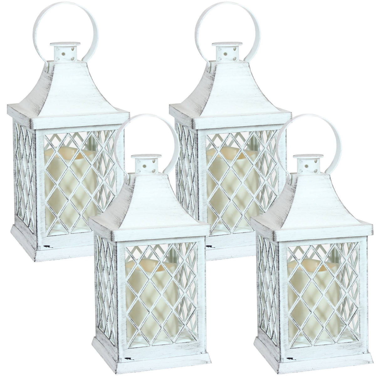 Indoor LED Candle Lantern Set of 4 10-Inch I91196