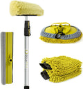 Car Cleaning Kit with Soft Car Wash Brush, Squeegee, Mitt, Microfiber Cleaning Head & Extension Pole I4555