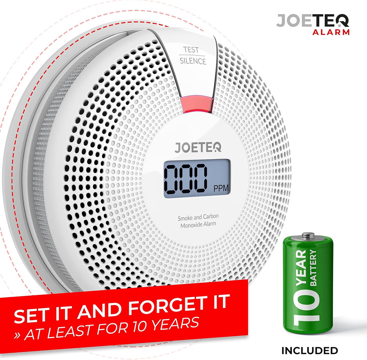 2-in-1 Smoke and Carbon Monoxide Detector 10 Year Battery Operated L770439