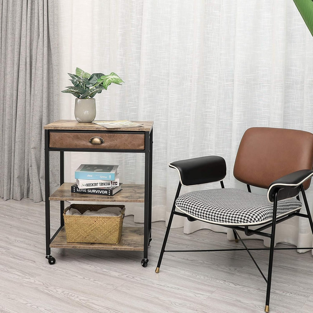 3 Tier Printer Stand with Storage Drawer and Wheel R437374
