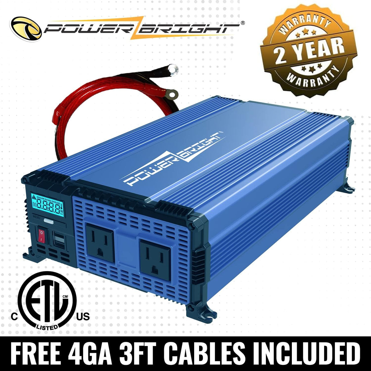 1100 Watts 12V to 110V Modified Sine Wave Power Inverter G918103
