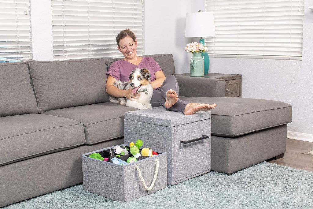 Foldaway Pet Stairs and Storage Ottoman 18x18x18” P2632
