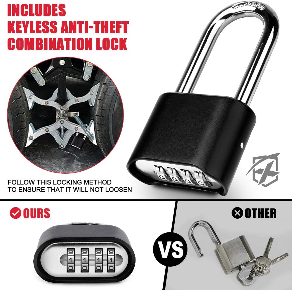 Wheel Stabilizer with Anti-Theft Combination Lock, Pair S878