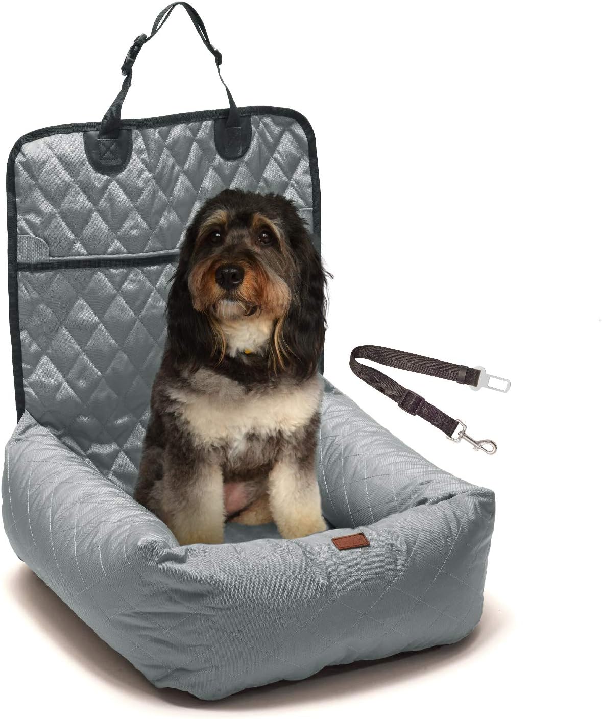 2-in-1 Water Resistant Dog Car Booster Seat with Pet Seat Belt Leash J72098