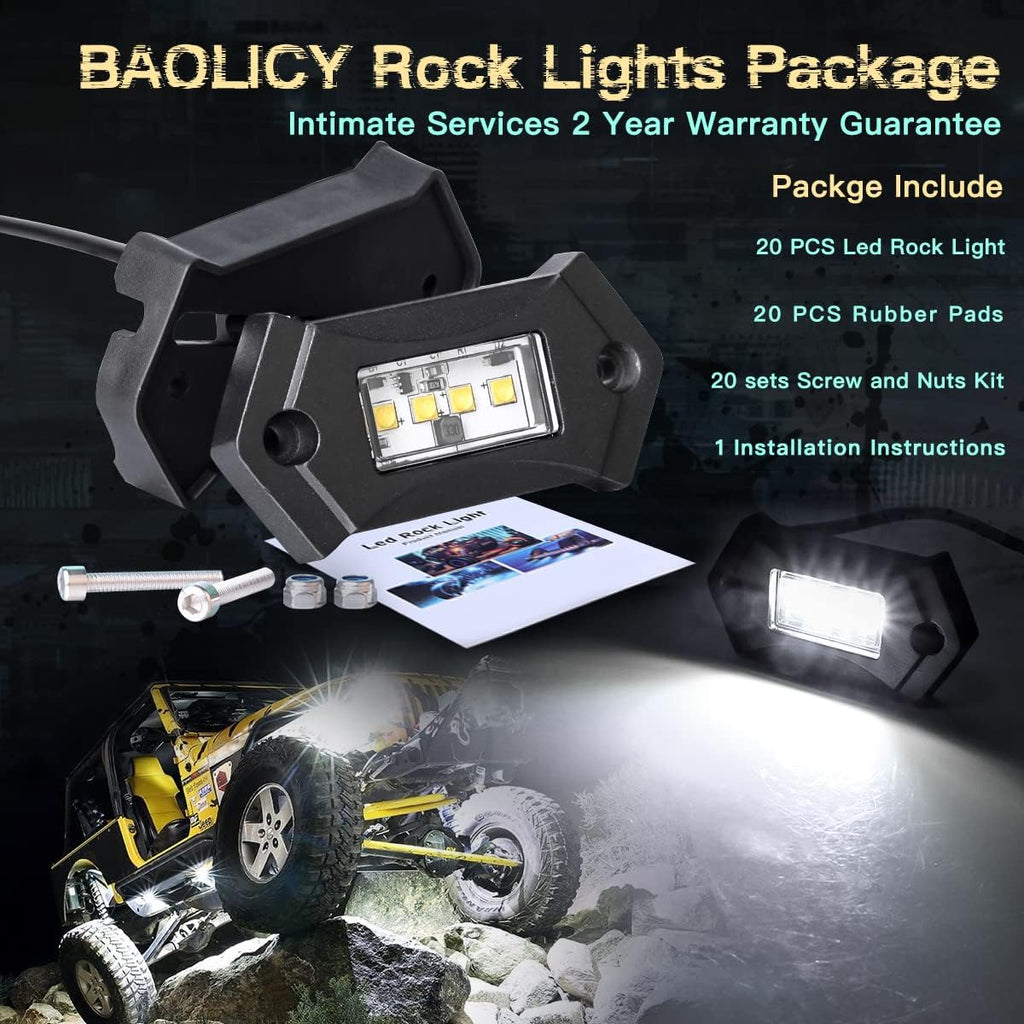 White 8Pods IP68 Waterproof LED Rock Lights M287
