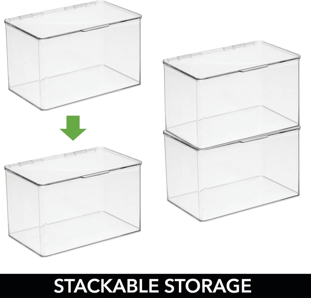 Clear 8 Pack Stackable Plastic Storage Bin with Lid F735264