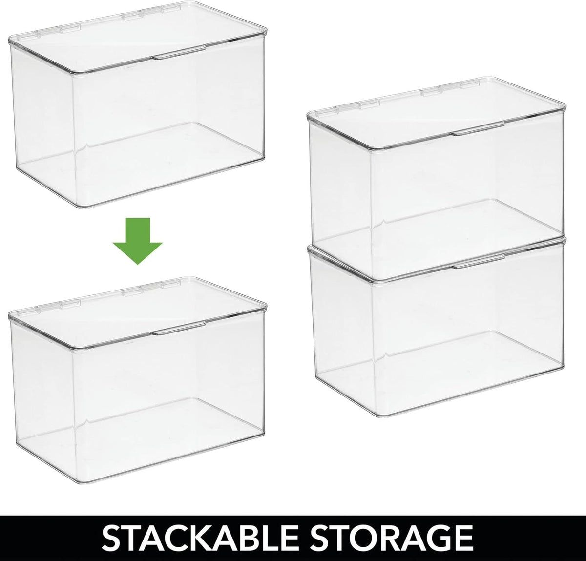 Clear 8 Pack Stackable Plastic Storage Bin with Lid F735264
