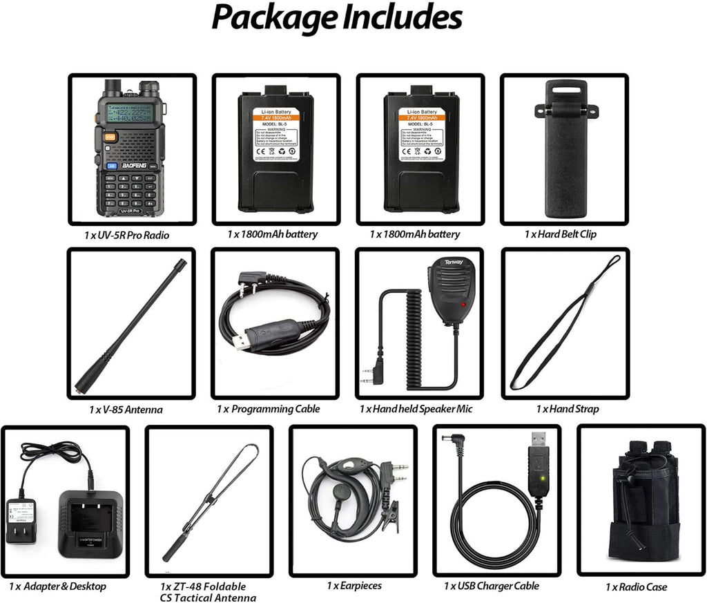 8W Ham Radio with Battery and Antenna F71053