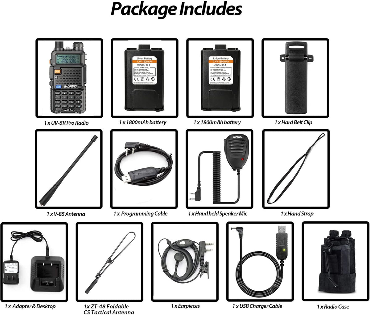 8W Ham Radio with Battery and Antenna F71053