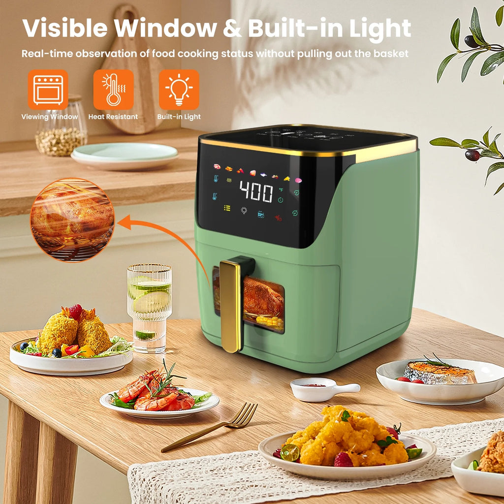 Air Fryer Large 8.5 QT White 8 in 1 Touch Screen Visible Window 1750W U1884