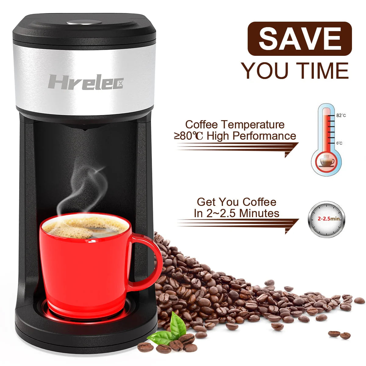 2-Way Single Serve Coffee Maker with 8-14 oz Brew Size M482429