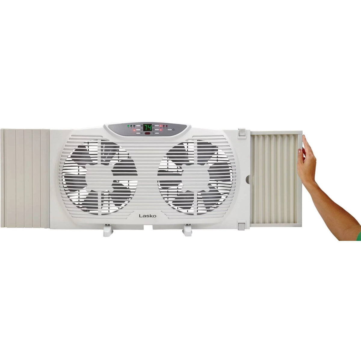 3-Speed Reversible Twin Window Fan with Remote R148