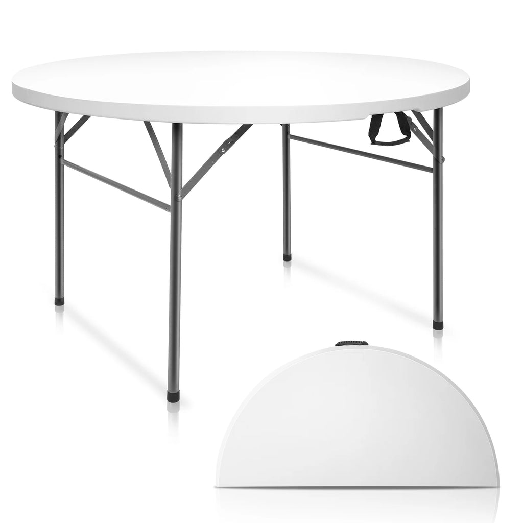 48 Round White Granite Bi-Folding Portable Plastic Table O2018