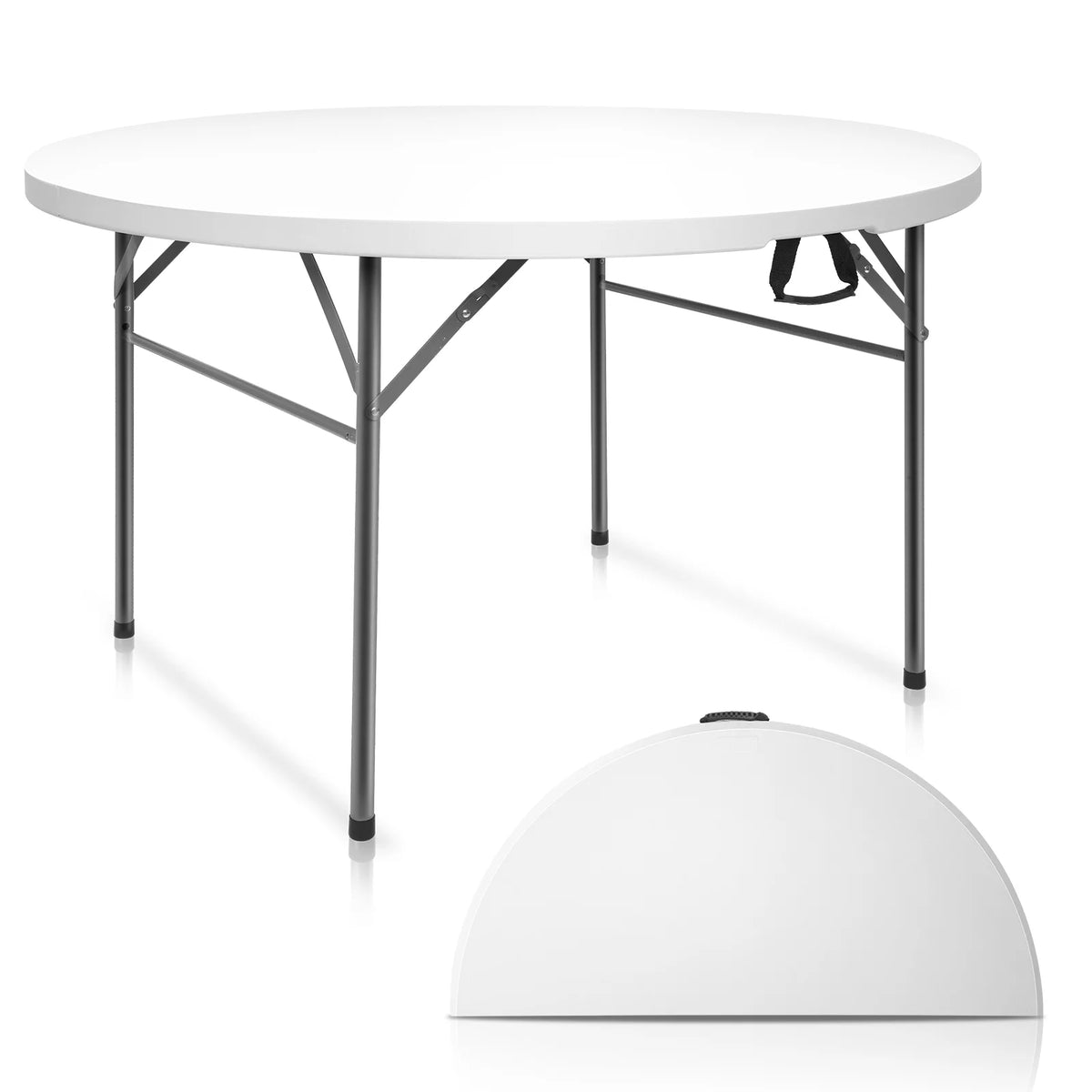 48 Round White Granite Bi-Folding Portable Plastic Table O2018