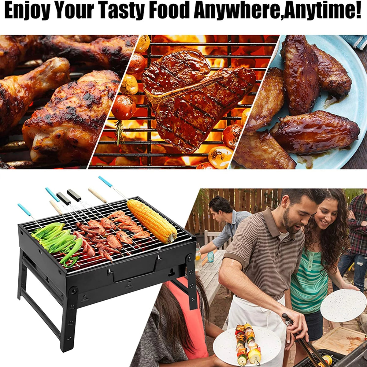 Charcoal Portable Folding BBQ Grill H858