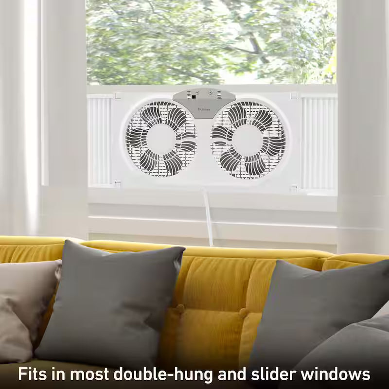 White 3-Speed Digital Window Fan with Remote Control Y6741