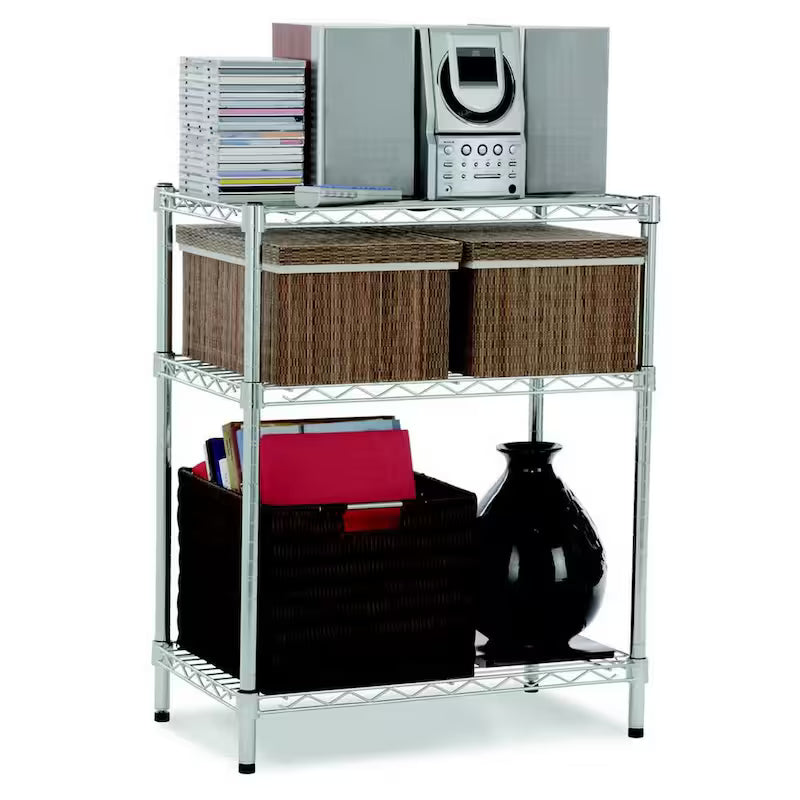 3-Tier Steel Wire Shelving Unit I55347