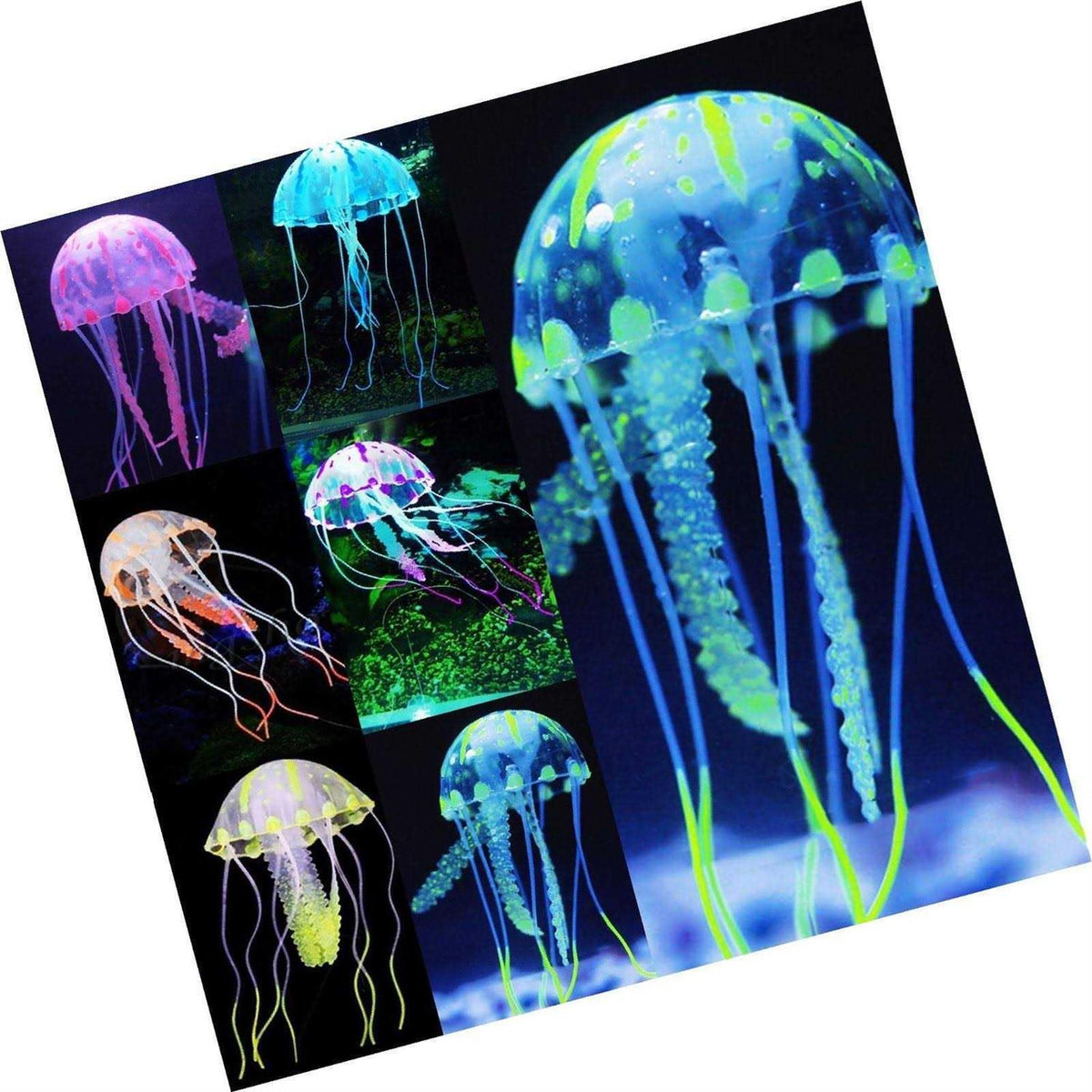 6 Pcs Glowing Jellyfish Aquarium Ornament H215495