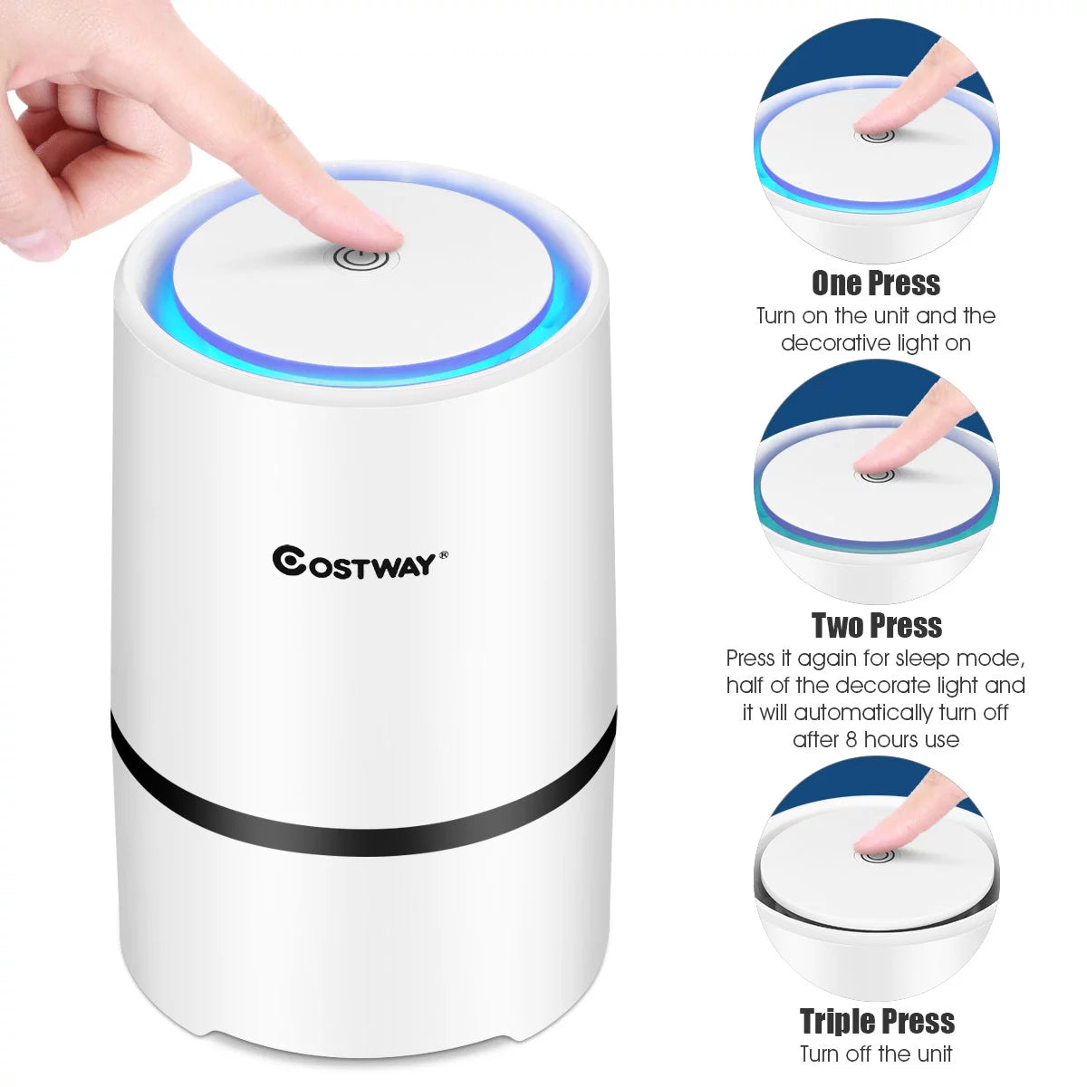 Air Purifier Mini Ionic HEPA with 3-in-1 Composite Filter Nightlight Z762