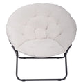 White Faux Shearling Saucer Chair K7166