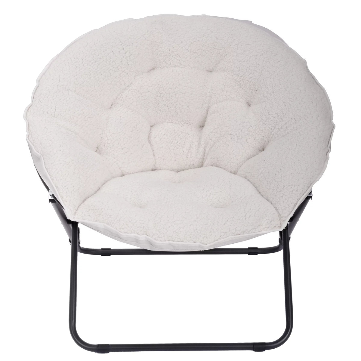 White Faux Shearling Saucer Chair K7166