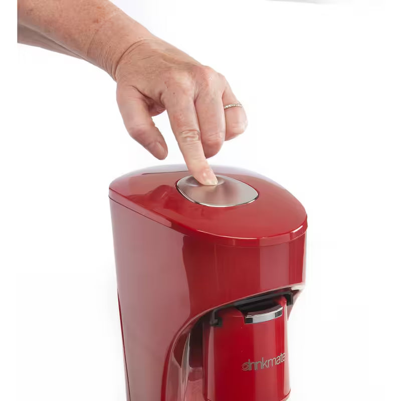 Red Sparkling Water and Soda Maker Machine with 60L CO2 Cartridge and 1L Bottle H705165